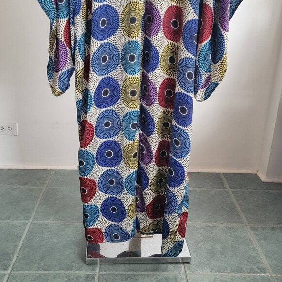 Aya de Cauville African Geometric Print Kimono Maxi Dress (One Size) - Picture 11 of 15